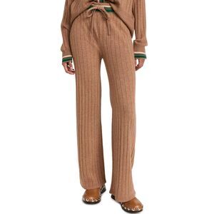 NWT Monrow Rib-Knit Sweater Pants in Camel Size XS